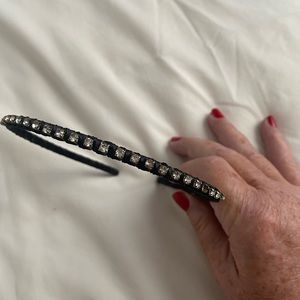 Rhinestone Black Skinny Headband